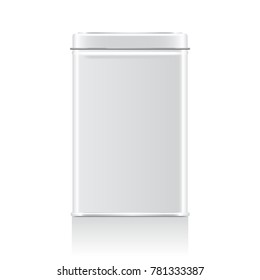 Blank Tin Box Template On White Background