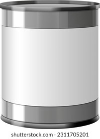 Blank Tin Can Template for Label Design illustration