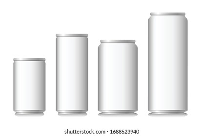 Blank tin cans for drink mockup