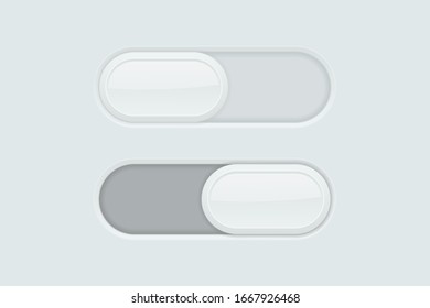 Blank toggle switch buttons. User interface icons. Vector 3d illustration