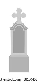 Blank tombstone vector illustration isolated on white background. Gravestone or headstone on graveyard. Rest in peace on cemetery.