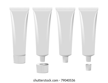 Blank Toothpaste Tube Set Eps8