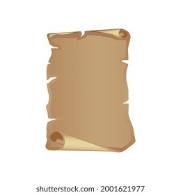 Blank torn old parchment cartoon vector illustration