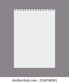 Blank Torn Page From Spiral Notepad With Dotted Line Marks, Mockup Realistic Vector Illustration Isolated On Neutral Gray Background. Paper Notebook Sheet Template.