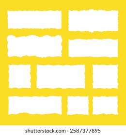 Blank Torn ripper paper hand draw set vector