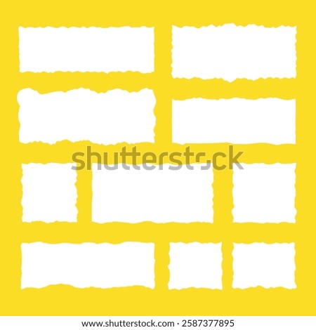 Blank Torn ripper paper hand draw set vector