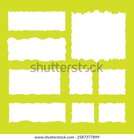 Blank Torn ripper paper hand draw set vector