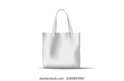 blank tote bag, ideal for branding, fashion, and streetwear design mockups. High-resolution Realistic 3D vector illustration showcasing plain and decorated bag options.