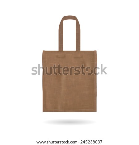 Blank tote bag template isolated on white background, vector illustration 