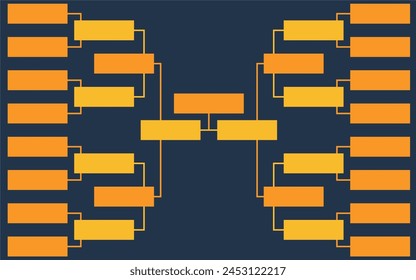 Blank Tournament bracket 16 team icon template