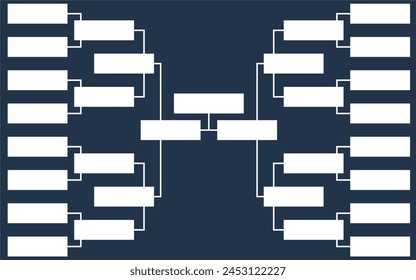 Blank Tournament bracket 16 team icon template