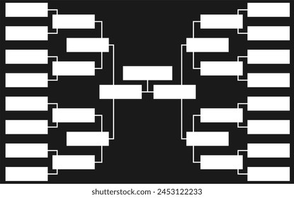 Blank Tournament bracket 16 team icon template