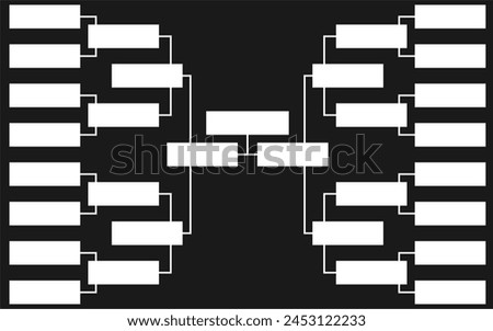 Blank Tournament bracket 16 team icon template