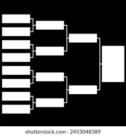 Blank tournament bracket 8 team icon template