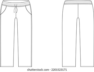 Blank Track Pants Front Back Stock Vector (Royalty Free) 2201523171 ...