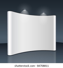 Blank trade show booth for designers. Editable. Vector EPS10.