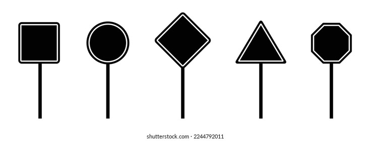 Blank traffic board icon. Road sign icon, vector illustration