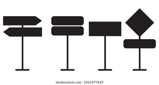 Blank traffic board icon. Road sign icon, vector illustration . 
