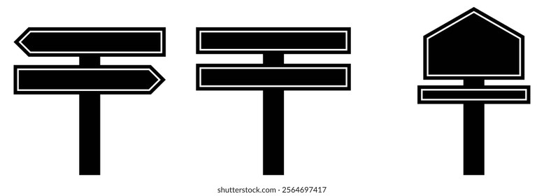 Blank traffic board icon set. empty board icon road sign vector illustration eps 10. 