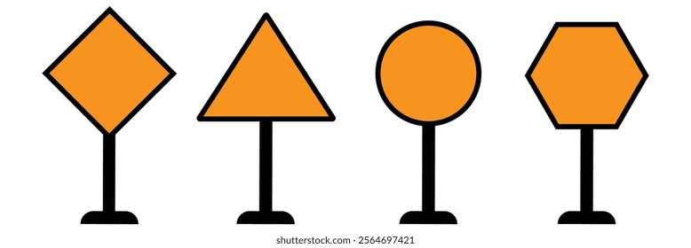 Blank traffic board icon set. empty board icon road sign vector illustration eps 10. 