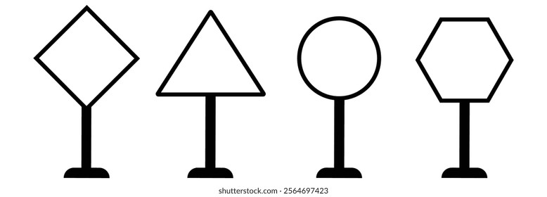Blank traffic board icon set. empty board icon road sign vector illustration eps 10. 