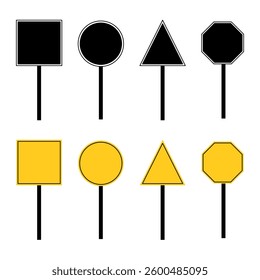 Blank Traffic Board Icon Set. Blank Traffic Board Vector Icon in line style design. Blank Traffic Board Symbol. Vector illustration.