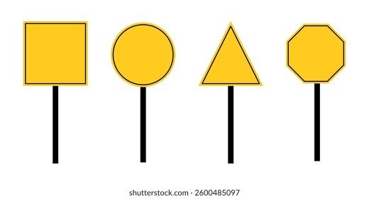 Blank Traffic Board Icon Set. Blank Traffic Board Vector Icon in line style design. Blank Traffic Board Symbol. Vector illustration.