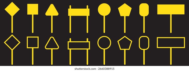 Conjunto de iconos de tablero de tráfico en blanco. icono de tablero vacío Ilustración vectorial de señal de tráfico eps 10.