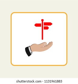 Blank traffic road sign set, direction empty street signs, red arrow signposts isolated on white background, vector illustration.