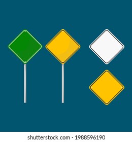Señal de tráfico en blanco Set. Calle de señas. Ilustración vectorial