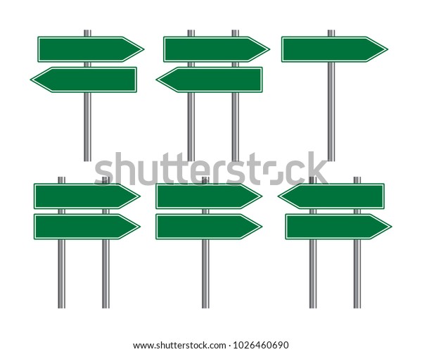 Blank Traffic Road Sign Set Direction Stock Vector (Royalty Free ...