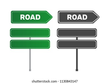 Blank traffic road sign. Sign street. Arrow blank sign