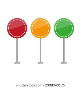 Juego de señales de tráfico en blanco. Imagen vectorial fácil de editar. Ilustración vectorial.