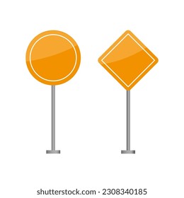 Juego de señales de tráfico en blanco. Imagen vectorial fácil de editar. Ilustración vectorial.