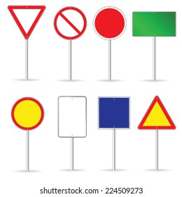 blank traffic sign set two vector illustration
