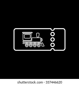 The blank train ticket icon. Travel symbol. Flat Vector illustration