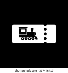 The blank train ticket icon. Travel symbol. Flat Vector illustration