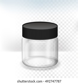 blank translucent canister isolated, on transparent background, 3D illustration