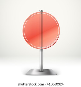 Transparentes Glasrundfeld. Vorlage für einen Text