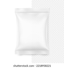 Mochila de almohada transparente en blanco. Ilustración vectorial aislada en fondo blanco. Se puede usar para la plantilla su diseño, promoción, adv.