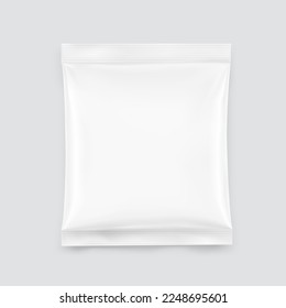 Blank transparent square pillow bag mockup. Vector illustration. Can be use for template your design, promo, adv. EPS10.	