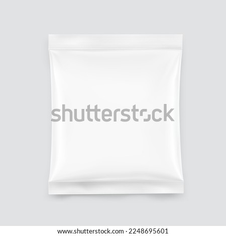 Blank transparent square pillow bag mockup. Vector illustration. Can be use for template your design, promo, adv. EPS10.	