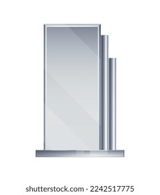 Blank transparent trophy on white background realistic vector illustration