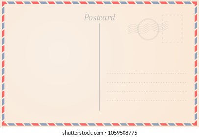 Blank travel card background. Postcard design illustration