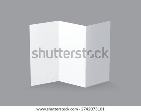 Blank Tri Fold Brochure Mockup. Concertina fold, leaflet, brochure, booklet, flyer or invitation card.