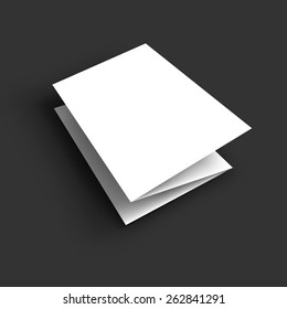 Blank Tri Fold Paper Brochure Mockup. Vector Illustration EPS10. 