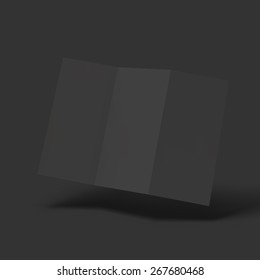Blank tri fold paper brochure mockup. Vector Illustration EPS10.