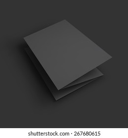 Blank tri fold paper brochure mockup. Vector Illustration EPS10.