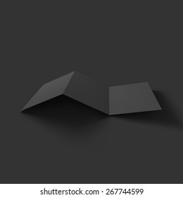 Blank tri fold paper brochure mockup. Vector Illustration EPS10.