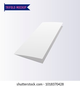 Blank Tri Fold Paper Mockup. Vector Illustration of Brand Identity Leaflet Design for Business Promotion.